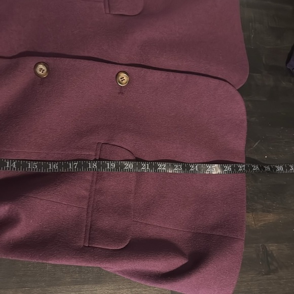 L.L. Bean Vintage Purple Wool Cashmere Blend 3 Button Blazer Size 14 Petite - Picture 7 of 7